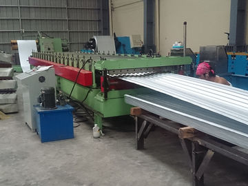 PLC Controlled Metal Roof Roll Forming Machine , Corrugated Sheet Roll Forming Machine