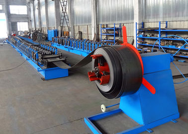 Self Seamed Step Rack Roll Forming Machine With Flying Saw Cutoff